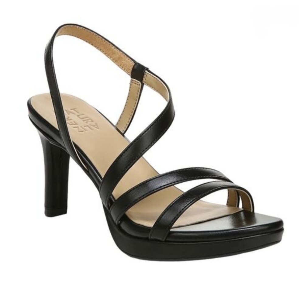 Naturalizer Brenta Black Strappy Heels Sandals Size 11M NWT